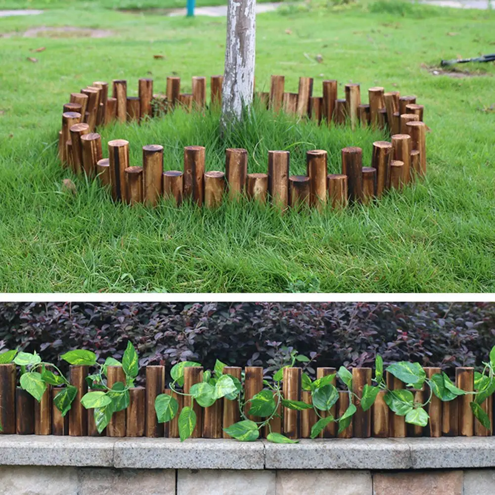Support Dropshipping Anti-Corrosion Wood Log Lawn Grass Edging Garden Flower Bed Border Fence Decor Edging Garden Decoration