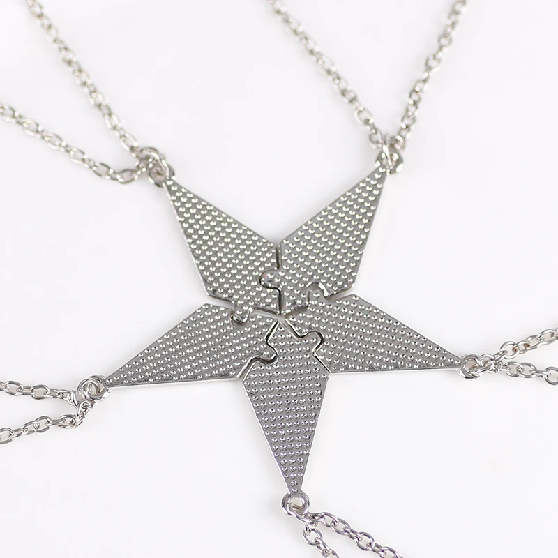 Best Friends Necklace Creative Five-Pointed Star Pendant Alloy Accessories Men And Women Friendship Chain Fashion Jewelry Gift