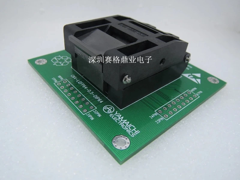 

Original YAMAICHI IC Test Seat IC51-0644-807 Burning Programme LQFP64 QFP64 Socket Adapter