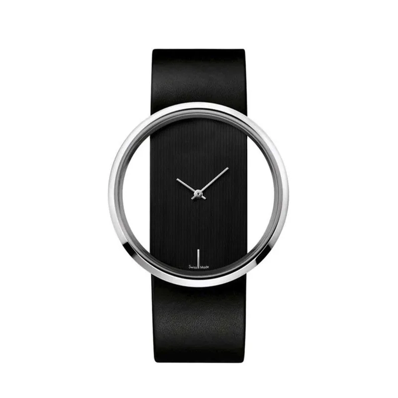 Reloj de cuarzo con correa de cuero para Mujer, cronógrafo transparente, informal, clásico, a la moda, precio barato, envío directo