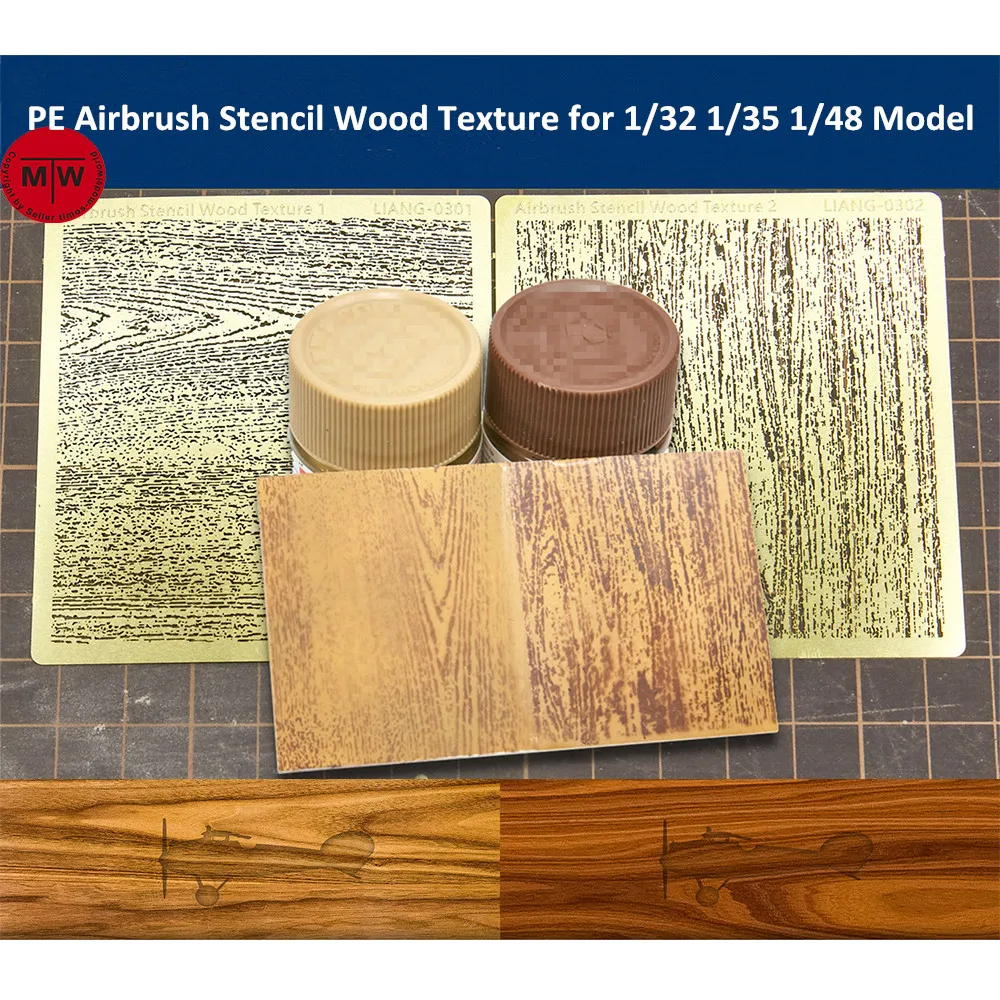 

LIANG-0301/0302/0303/0304 PE Airbrush Stencil Wood Texture Tools for 1/35 1/48 1/72 Scale Model