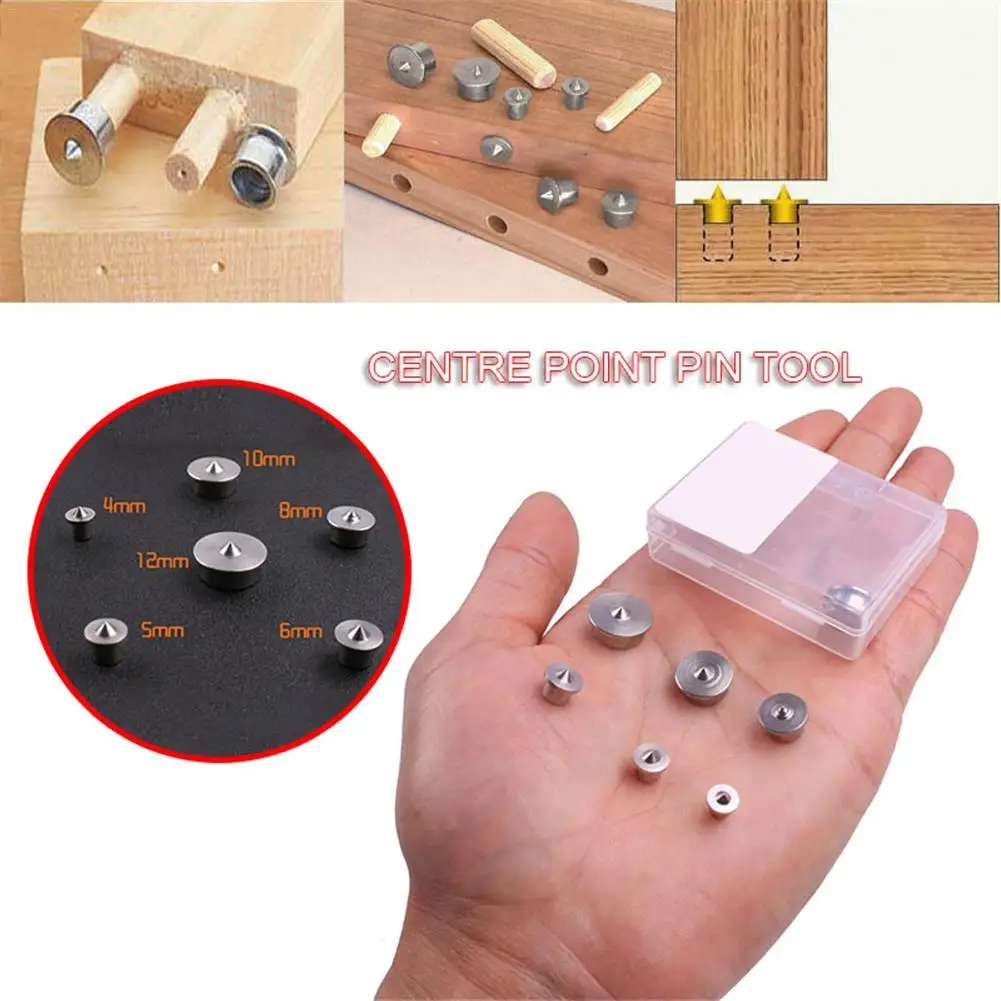 Panel Furniture Positioning Carpentry Log Dowel Tips Woodworking Locator Wooden Pin Center Punch Combination Kit 4/5/6/8/10/12mm