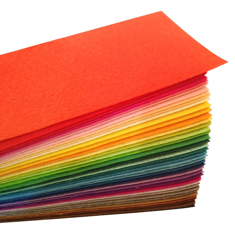 Mix 40 Colors 1mm ThicknessNon Woven Felt Fabric DIY Polyester Cloth Felts With Thread DIY Bundle For Sewing Crafts 10*15CM