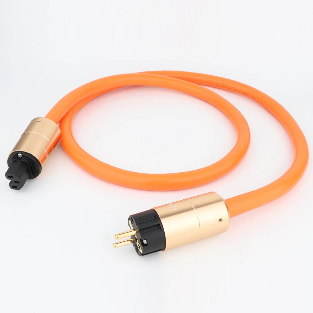 Preffair D505 99.998% High Purity OFC Copper Conductor Power Cable With Preffair Gold Plated EU Power Plug&IEC Female Connector