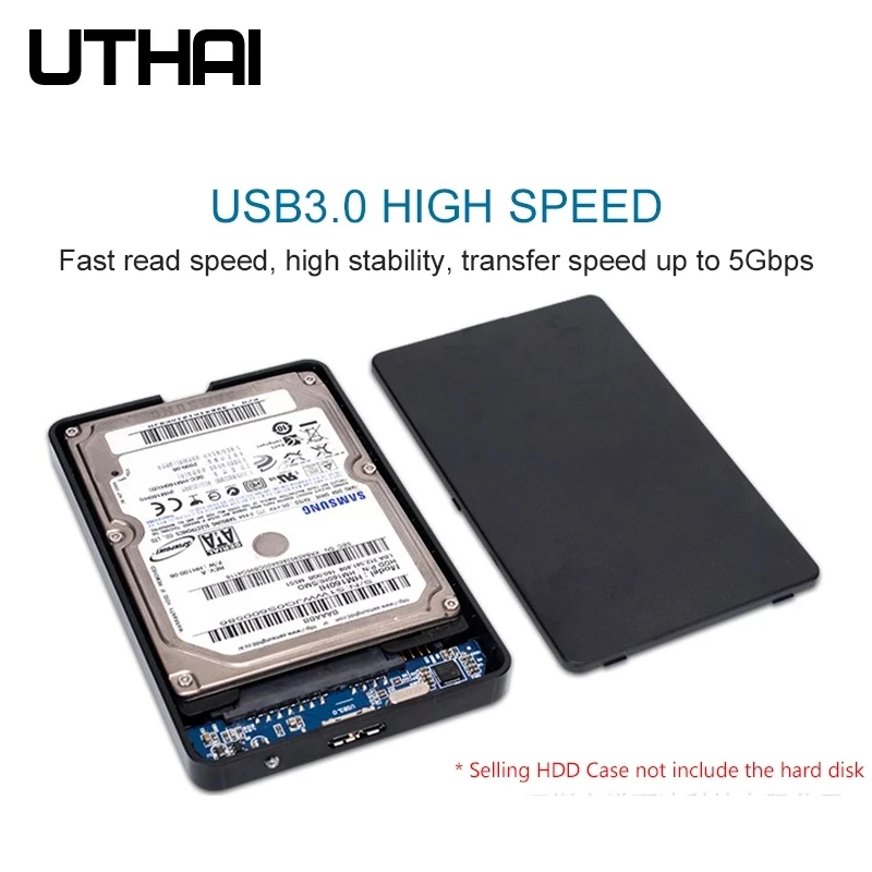 UTHAI T22 2.5 "SATA to USB3.0 HDD 인클로저 모바일 하드 드라이브 케이스 SSD 외장형 HDD 박스 USB3.0 케이블 ABS