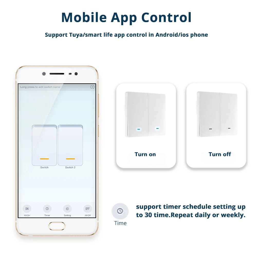 Zemismart EU Tuya Zigbee Switch No Neutral Magnetic Latching Relay Smart Life Wall Interruptor Alexa Google Blacklit Optional