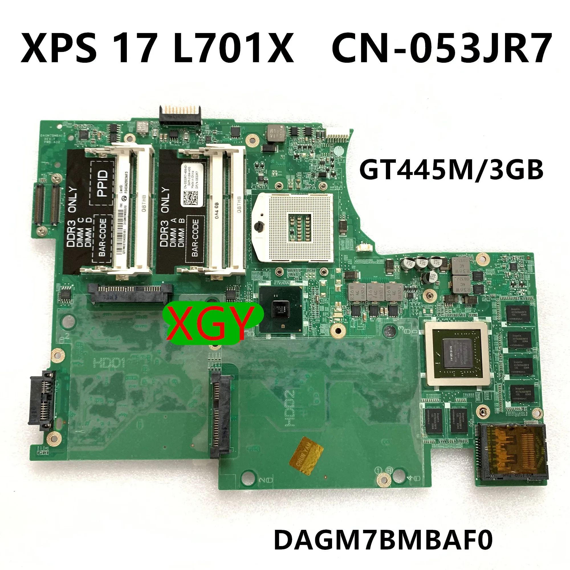 

Материнская плата для DELL XPS 17 L701X 53JR7 DAGM7BMBAF0 GT445M 3G 100% ТЕСТ ОК
