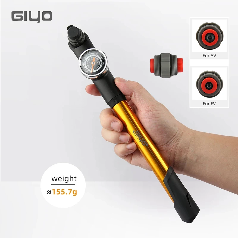 Giyo 120psi Hidden Hose Design Bike Tyre Inflator  Mini Portable  Bicycle Pump MTB Road Bike Schrader Presta Valve Hand Air Pump