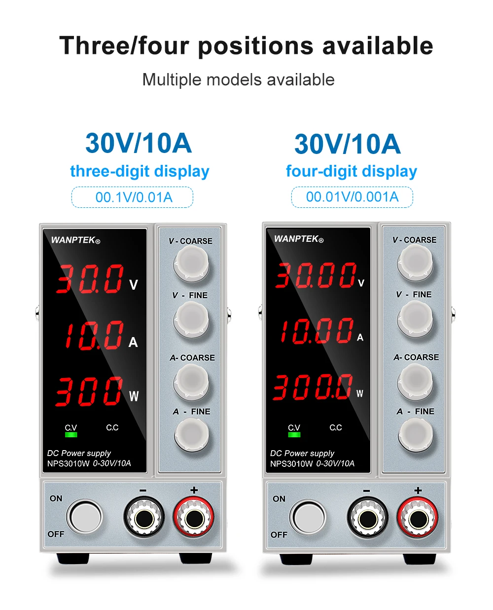 Produktbild von Labornetzteil LW-3010KDS – 30V 10A, DC, Digital, Kompakt, Überhitzungsschutz, EU-Stecker