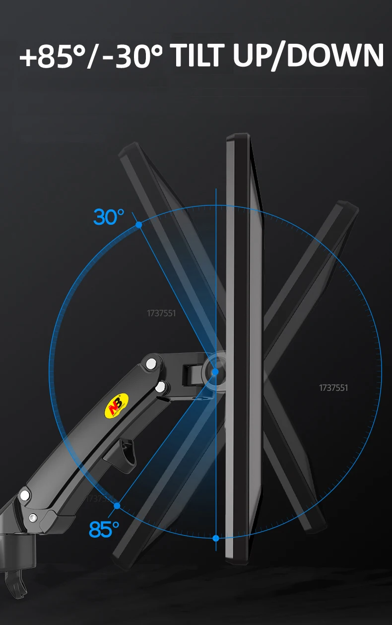 NB F150 3-12kg aluminiowa sprężyna gazowa Monitor uchwyt ścienny do telewizora pełny ruch 2 ramię LCD 24 \