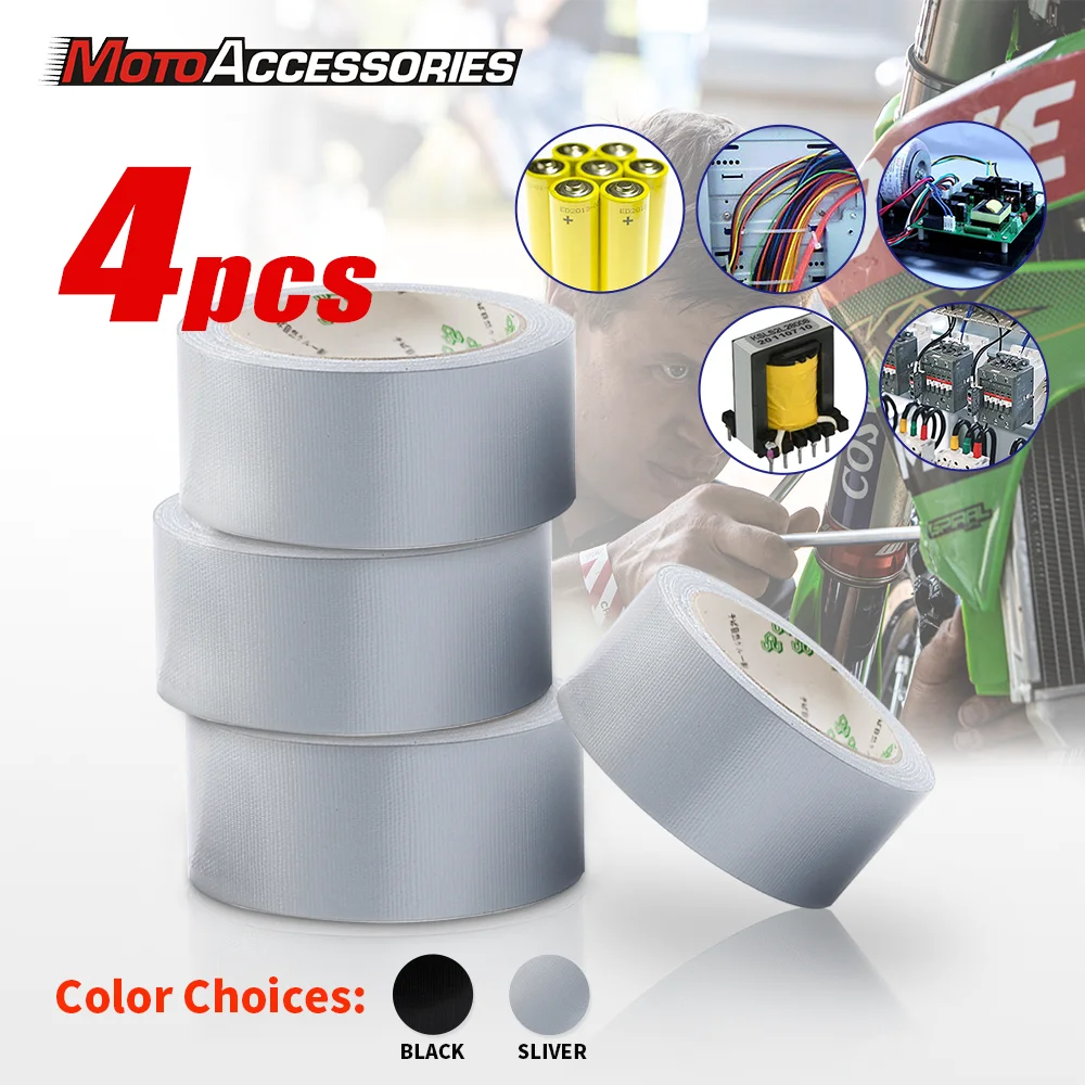 4PCS Of 30Metre Heat-resistant Flame Retardant Tape Adhesive Cloth Tape For Motocycle Car Cable Harness Wiring Loom Protection