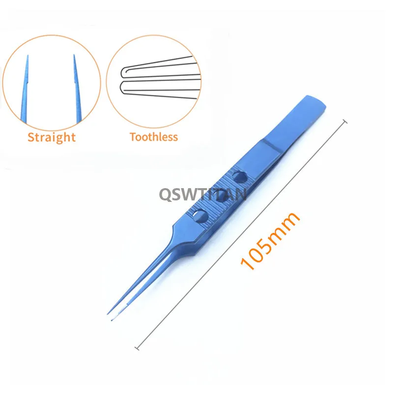 Pincettes dentaires ophtalmiques en titane, 1 pièce, semelles de 10.5cm
