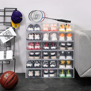 منظمات صندوق أحذية شفافة ، سميكة ، قابلة للطي ، مقاومة للغبار ، صندوق تخزين ، قابلة للتكديس ، خزانة أحذية مدمجة ، بيع ، 6 عبوات أفضل 12 حقيبة سفر مبيعة 8 كجم - رقم 9