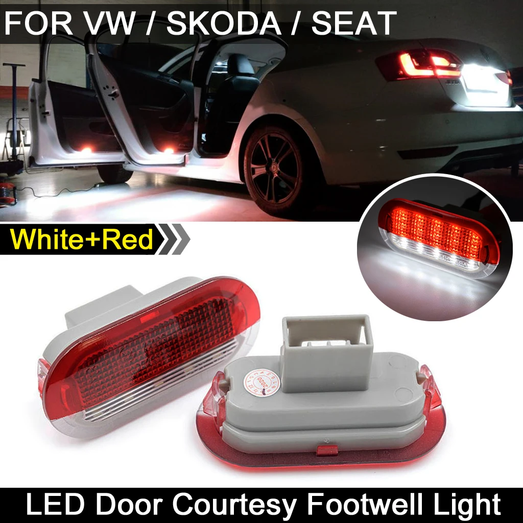 

For VW Golf Beetle Jetta Bora Polo Sharan Vento Touran For Skoda For Seat Leon Toledo LED Door Courtesy Light Under Warning Lamp