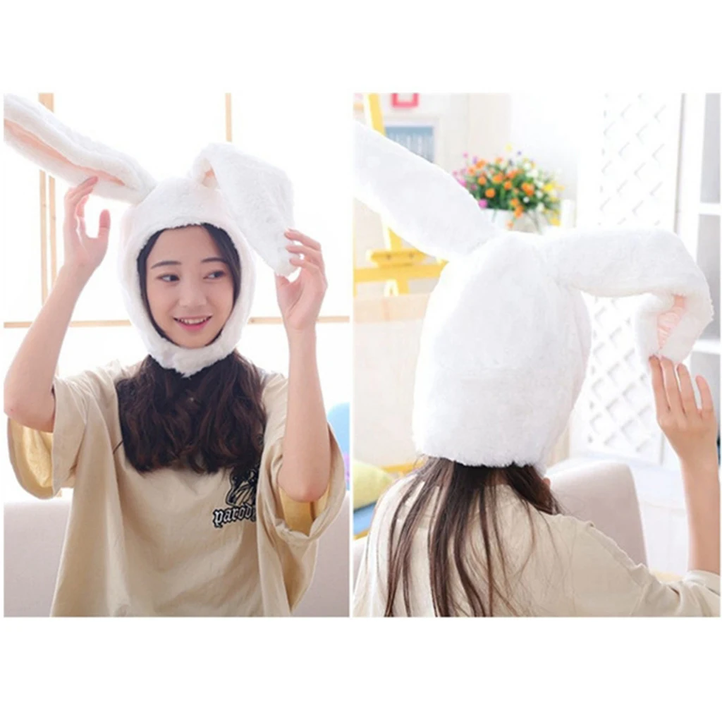 Cute Girls Hat Plush Rabbit Bunny Ears Hat Earflap Cap Kids Adults Warm Headgear Hats  Party Costume Fancy Dress Headwear