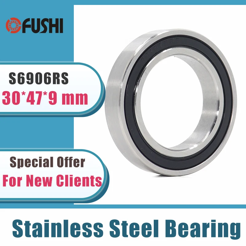 

5PCS S6906RS Bearing 30*47*9 mm ABEC-3 440C Stainless Steel S 6906RS Ball Bearings 6906 Stainless Steel Ball Bearing