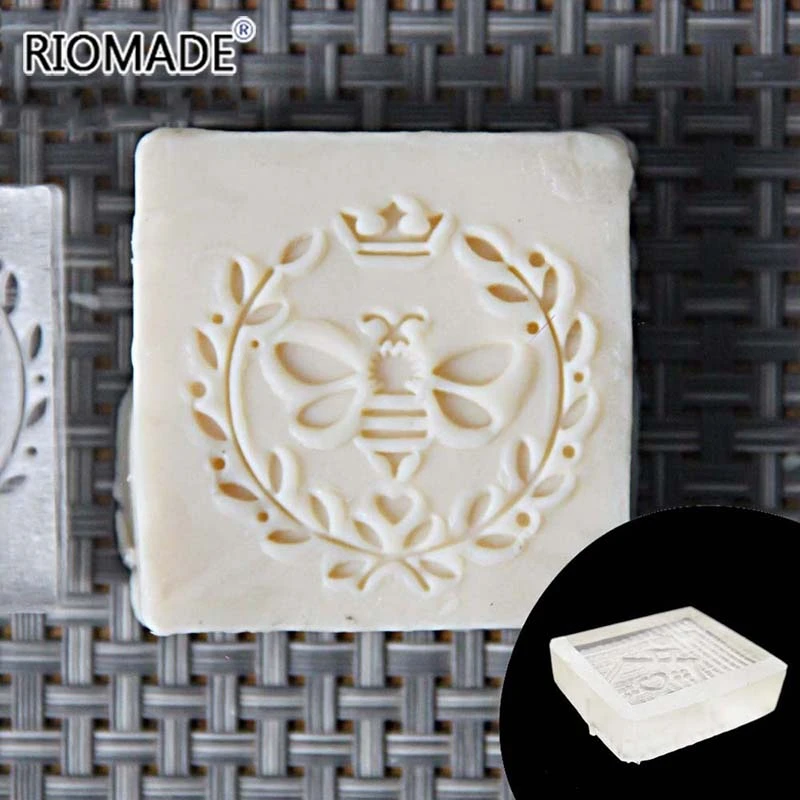 Queen Honey Handmade Soap Stamp Bee Pattern Diy Natural Soap Making Stamp Tool Transparent Soap Chapter Custom Gift EZ0198MF