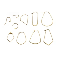 1pack Raw Brass Earring French Earring Hooks Findings Ear Hook Wire Loop Hoops For Jewelry Making Earrings Accessories