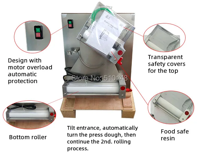 Free ship DR-2A automatic electric dough roller 12