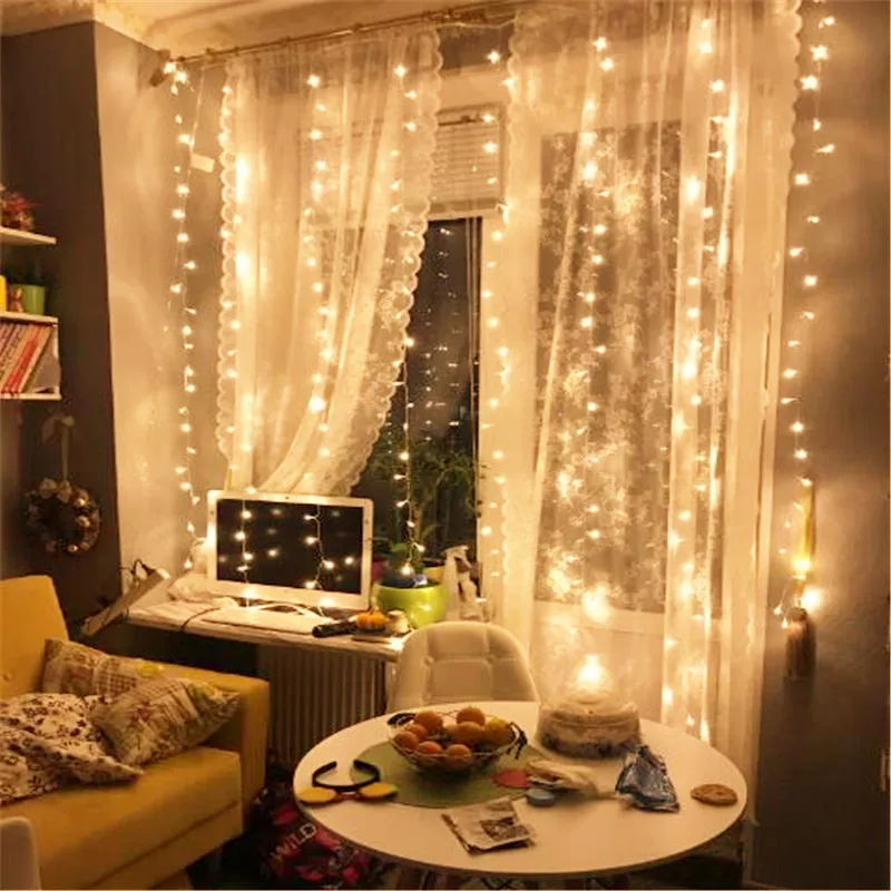 3/4/6/ *2.5M Christmas Fairy Light Festoon Led String Light Garland on Window Curtain Indoor Decoration Halloween Wedding Light