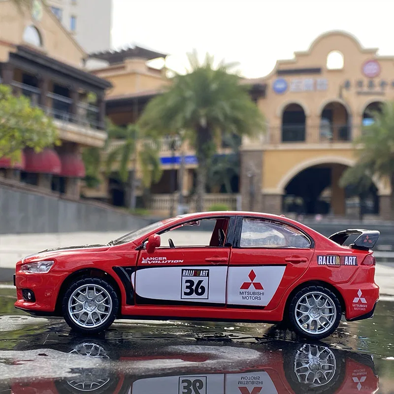 1:32 Mitsubishi Lancer Evolution GT3 Metal Alloy Diecast Car Model Miniature Model With Sound Light Model For Children Car