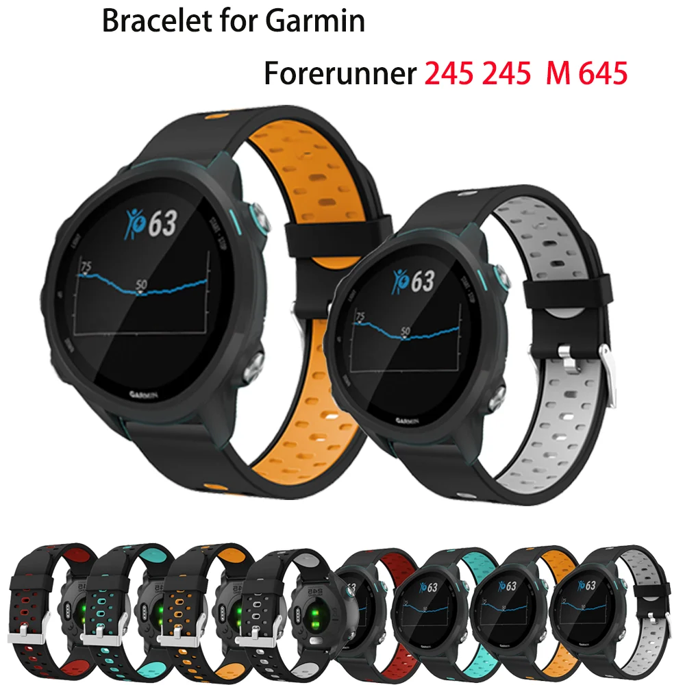 

20 мм Vivoactive3 Correa ремешок для наручных часов Garmin Vivoactive 3 мягкий силиконовый браслет для Forerunner 245 245M 645