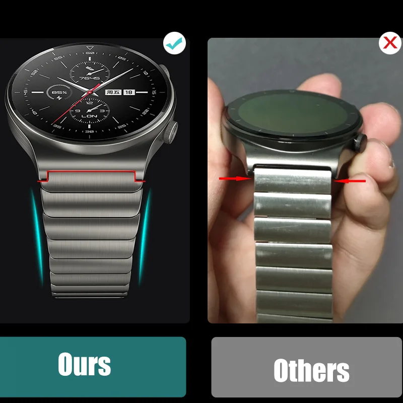 Banda de aço inoxidável compatível com huawei relógio gt2 pro porsche metal acessórios cinta para huawei relógio gt 46mm gt2e ecg