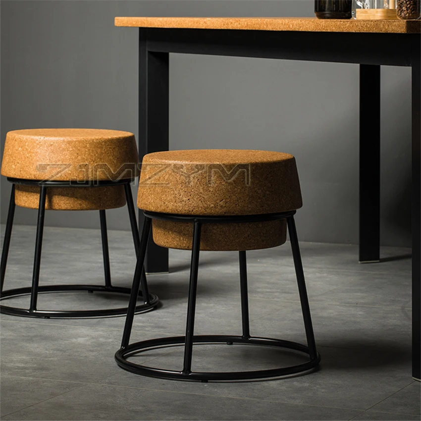 Nordic iron bar chair cork bar chair home shopping mall high foot bar stool creative Cafe Chair