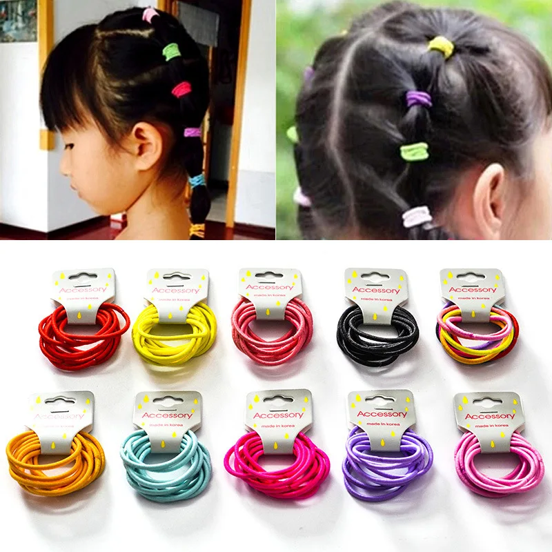 Hair Small Rubber Cartoon Candy Lovely Girls Cute Elastic Hair Bands Ponytail Holder Headbands Kids Hair 30pcs=3set A0411