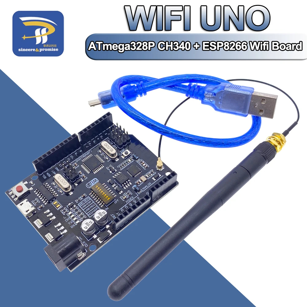 UNO + WiFi R3 ATmega328P + ESP8266 CH340 (32Mb speicher) 6V-9V USB-TTL CH340G Für Arduino NodeMCU WeMos Eine Entwicklung bord – Detail 12