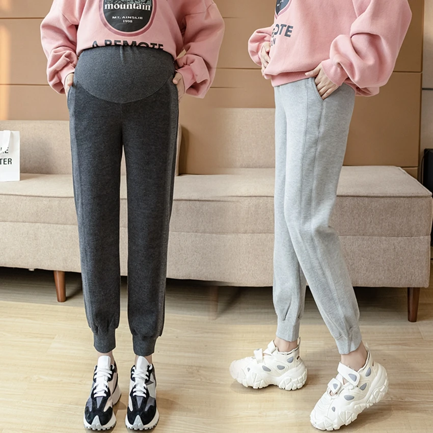 

New fashion all-match pregnant women pants autumn sports tide mom casual bottoming pregnant women pants trousers