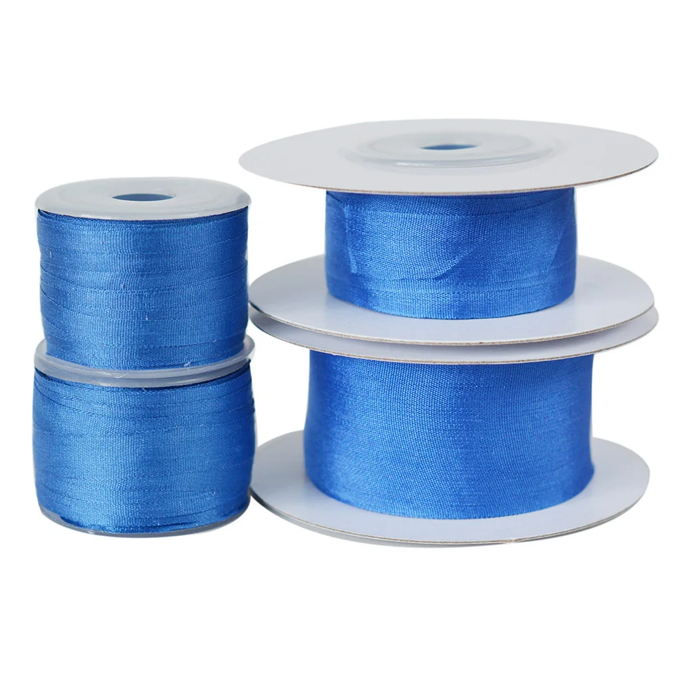 Genuine Pure Silk Embroidery Ribbons Sewing Handcraft , Double Faced Thin Taffeta Gift Packing Tape 2/4/7/10mm Width x30m/roll