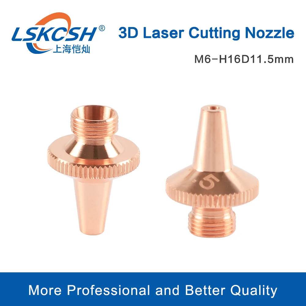 

LSKCSH 3D Cutting Nozzles Single Layer D11.5 H16 M6 Caliber 1.0 1.2 1.5 1.8 2.0mm Used For Tube Fiber Laser Cutting Head