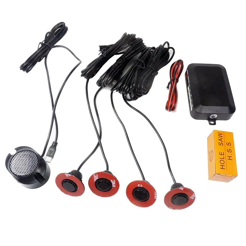 

13mm Flat Sensors Adjustable Depth Front Rear Car Parking Sensor Assistance Backup Radar System With 16.5mm Drill Hole