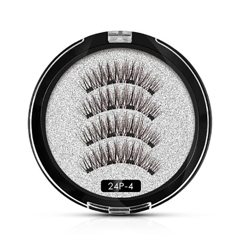 New Four-magnet False Eyelashes, Glue-free, Natural 3D Magnet Eyelashes