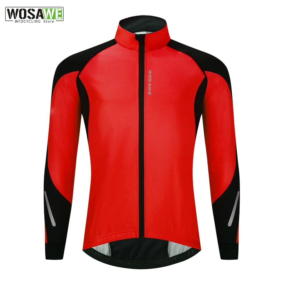 WOSAWE Bicycle Men\'s Jacket Winter Windproof Cycling Jacket Fleece Warm Riding Outdoor Running Sports Jacket for Hiking