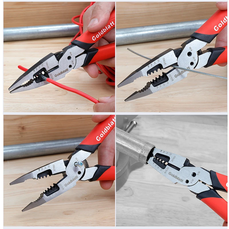 Goldblatt 8 pollici Lungo Naso Pinze Multi Functional Pinza Cable Wire Cutter Pinza wire stripper