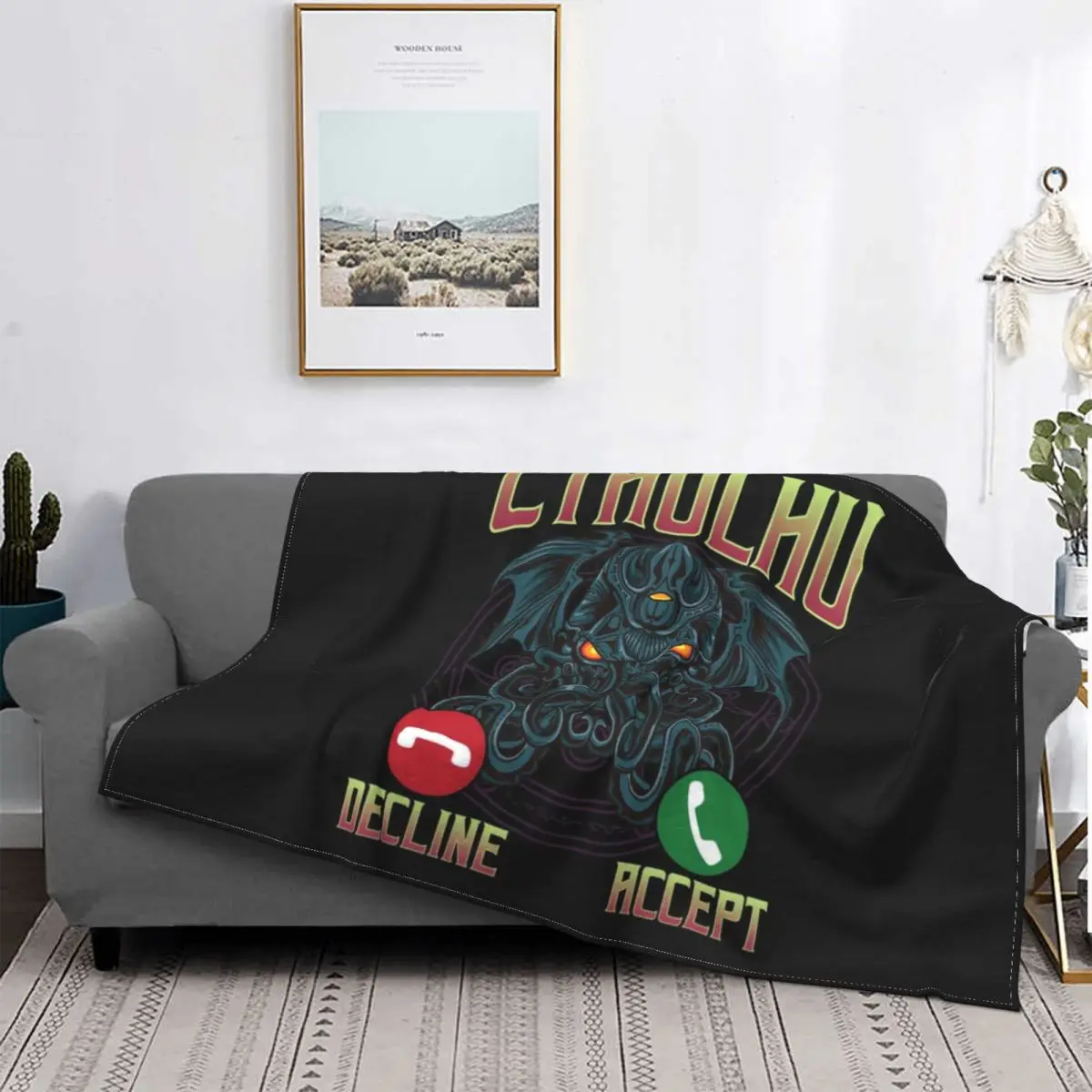 

Call Of Cthulhu Lovecraft Blankets Flannel Spring/Autumn Dark Occult Mythical Monster Soft Throw Blanket for Sofa Rug Piece