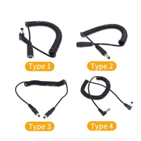 Cable de alimentación retráctil macho de 5,5x2,1mm, adaptador de corriente de 5,5 m, Cable de enchufe Jack de ángulo de CC con resorte, 2,1x1,5mm