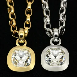 HOT SELLING DYRBERG/KERN Austrian square crystal gemstone thick necklace men's and women's clavicle chain necklace IN STOCK
