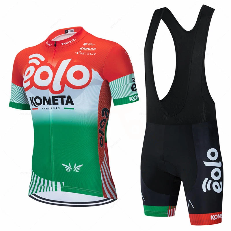 New Eolo Kometa Team Cycling Set Man Bike Jersey Short Sleeve Bicycle Clothing Kit Mtb Cycling Wear Triathlon Uniforme Maillot