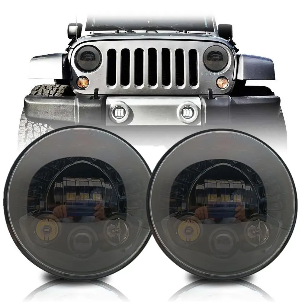 Автомобильные аксессуары, светодиодная фара H4 7 дюймов, светодиодная фара для Lada Niva 4X4 Uaz Hunter Hummer H1 H2 DRL, поворотный сигнал 40 Вт 60 Вт 80 Вт 75 Вт 90 Вт, 2 шт.