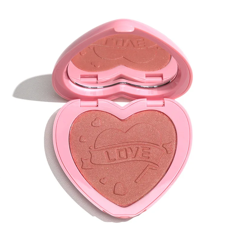 Heart Shaped Blush Wholesale Blusher Palette Natural Pink Cheek Waterproof Orange Powder Professional Blush Private Label