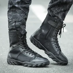 Outdoor Army Fan Military Boots Men Canvas Tactical Boots Breathable Wear-resistant Non-slip Tactical Hiking Boots Combat Shoes