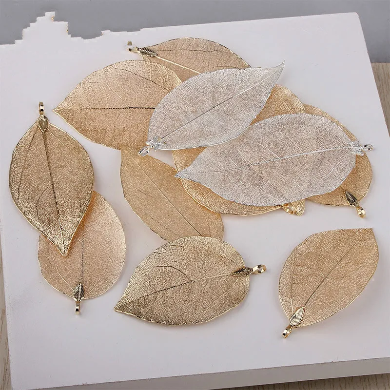 Diy Headwear material Alloy Silver Leaf Blade Hairpin Hairpin Necklaces The leaves  The pendants