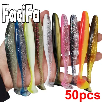 50 Stuks Zachte Lokken Siliconen Aas Shad Wobbler Vissen Lokken Zee Worm Swimbait Streamer Siliconen Lokken Spinnerbait Vissen Accessoires