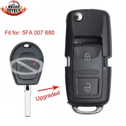 KEYECU P/N: 5FA 007 680 Upgraded ID48 Chip 433MHz Flip Key Remote For VW Bora Polo Toledo Leon Lbiza Cordoba Arosa Alhambra Golf