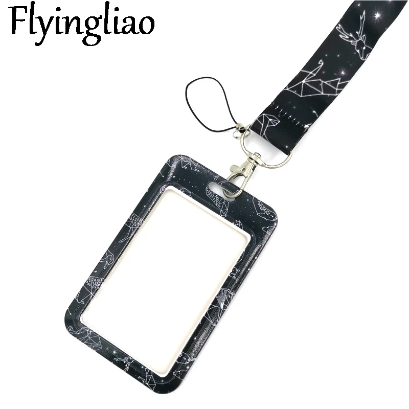 Starry Dier Lanyard Credit Card Id Houder Tas Student Vrouwen Travel Card Cover Badge Auto Sleutelhanger Geschenken Accessoires