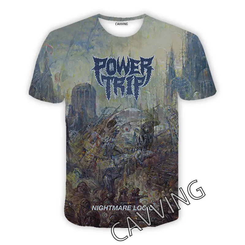 CAVVING 3D Printed POWER TRIP Band Casual T-shirts Hip Hop T Shirts Harajuku Styles Tops Clothing for Men/women