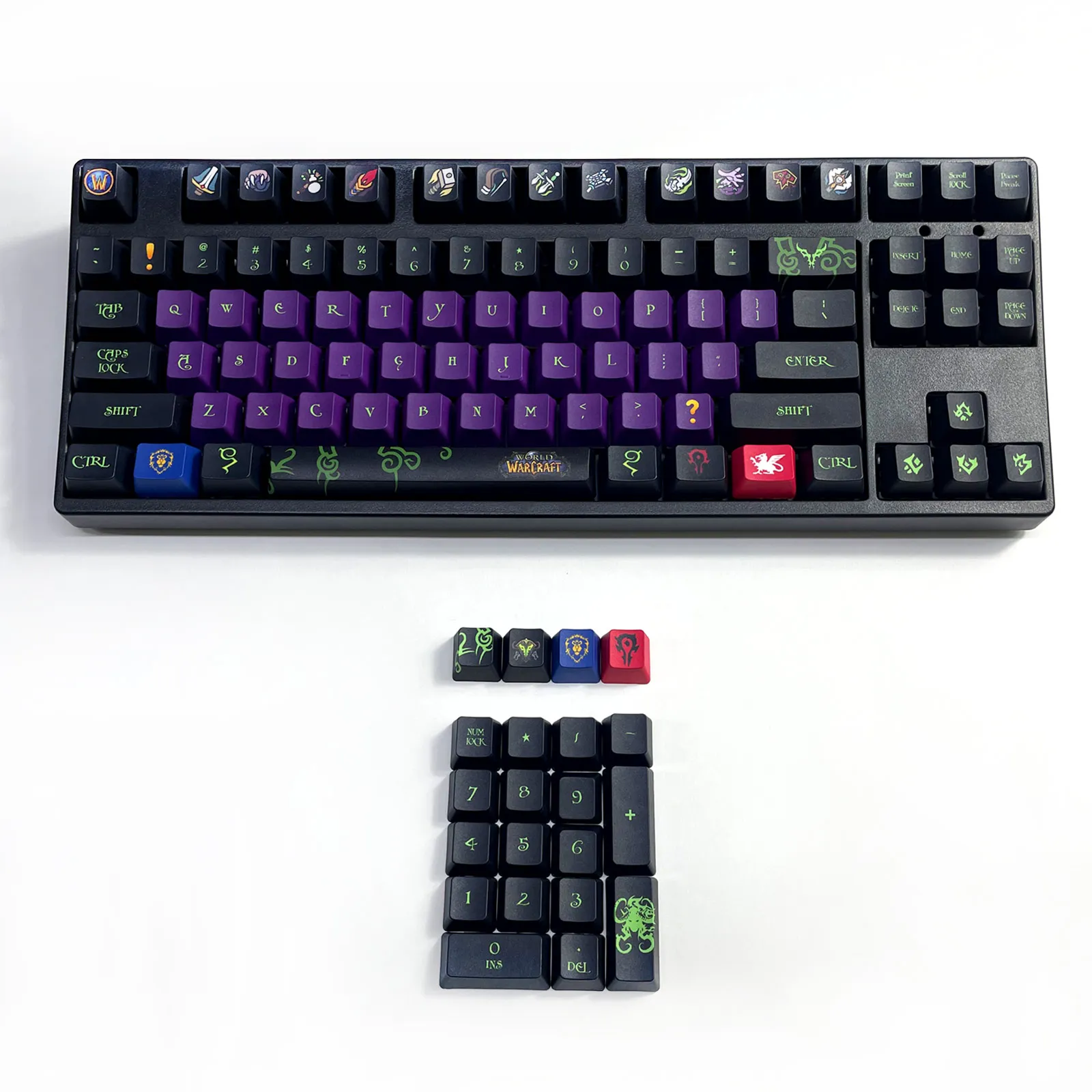 Game World of Warcraft Tema Pbt Keycaps, 108 teclas para teclado mecânico, perfil OEM, apenas KeyCap 104 100 98 96 87 60